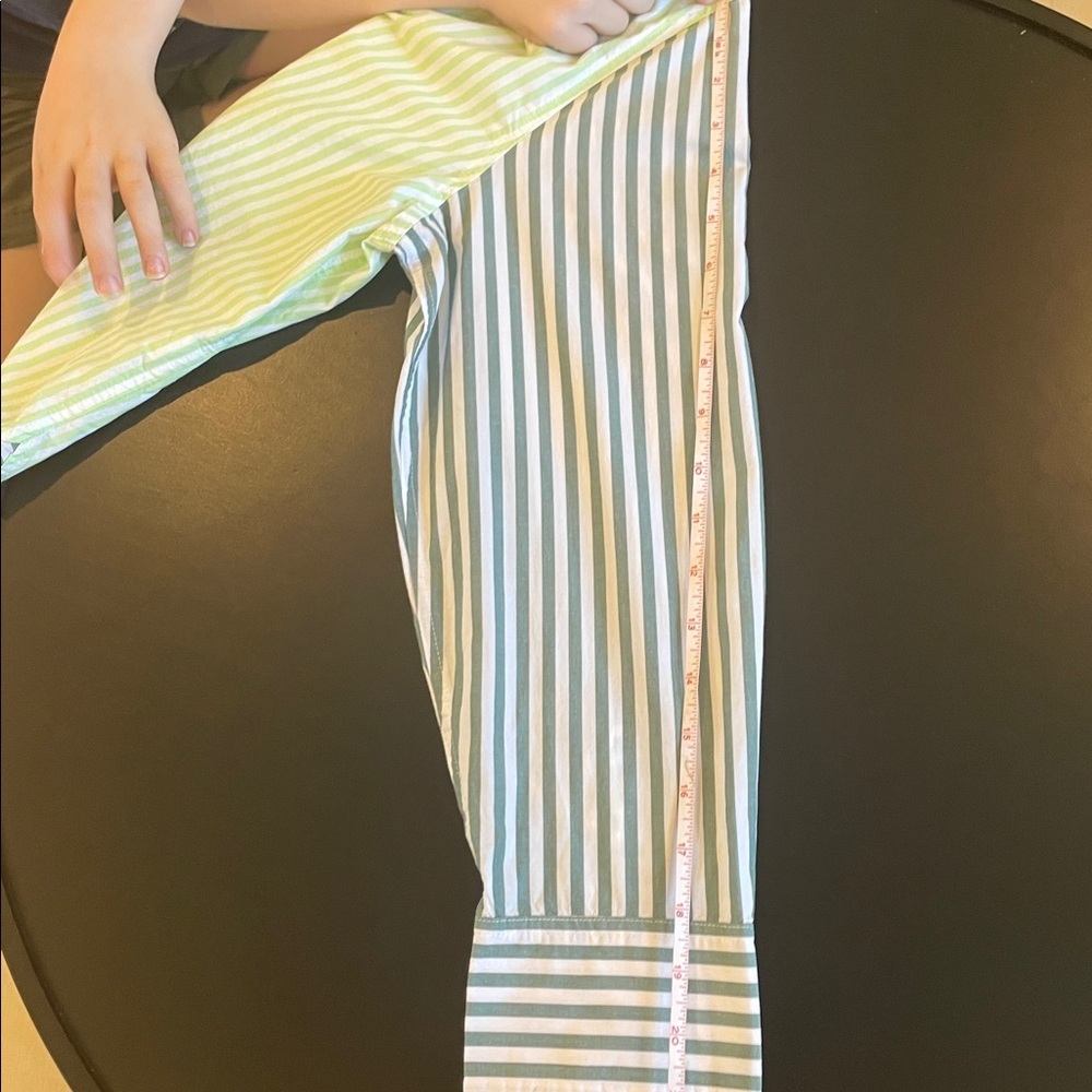 Talbots oversized cropped poplin short shirt blooming stripe - Picture 9 of 9